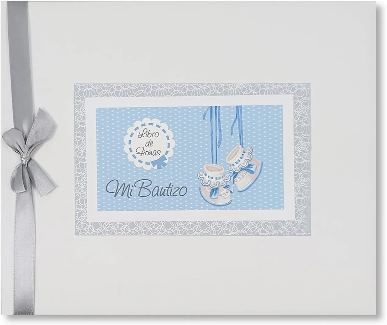 Libro de firmas bautizo bebé niño mas porta móviles con foto personalizable. Libro para recordar los momentos más bellos de un día especial y único - Imagen 3