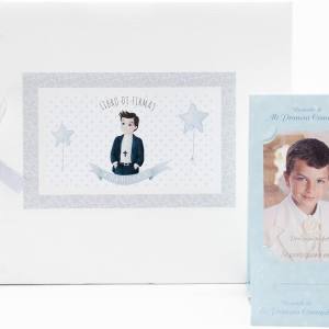 Pack libro de firmas comunión niño + porta móvil (pack completo)