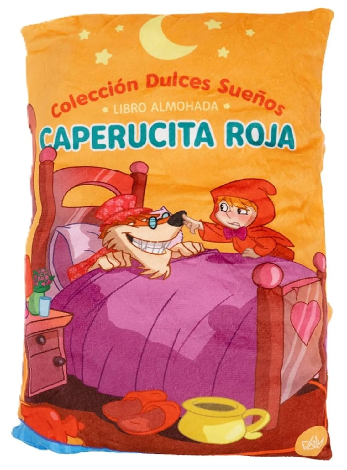 Caperucita roja Cuento Almohada de Tela, realizado en Material Esponjoso, Suave y fácil de Lavar, Medidas 29 x 38 x 9 centímetros, a Todo Color