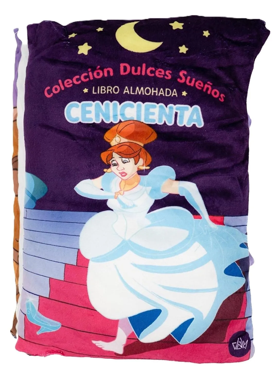 La Cenicienta Cuento Almohada de Tela, realizado en Material Esponjoso, Suave y fácil de Lavar, Medidas 29 x 38 x 9 centímetros, a Todo Color