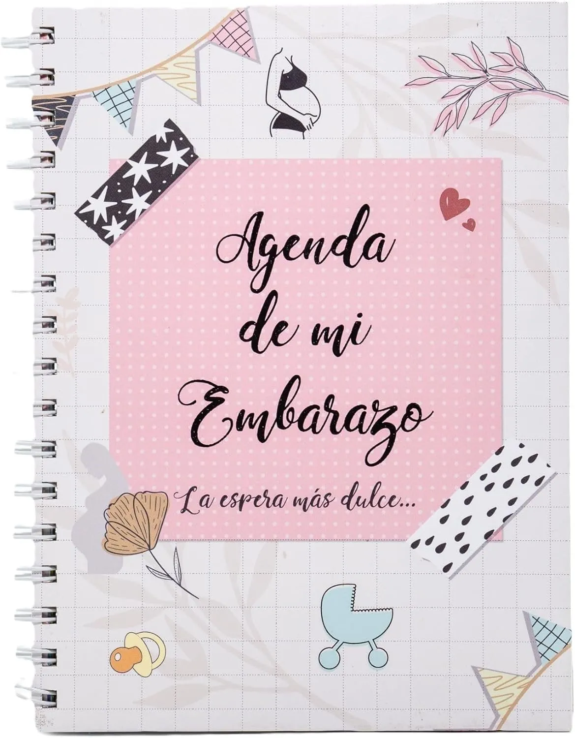 Agenda de Embarazo Semana a Semana - Diario Completo para Todas las Etapas del Embarazo Ideal para la Futura Madre Tapas Duras y Encuadernación en Espiral 96 Páginas, lustraciones Originales