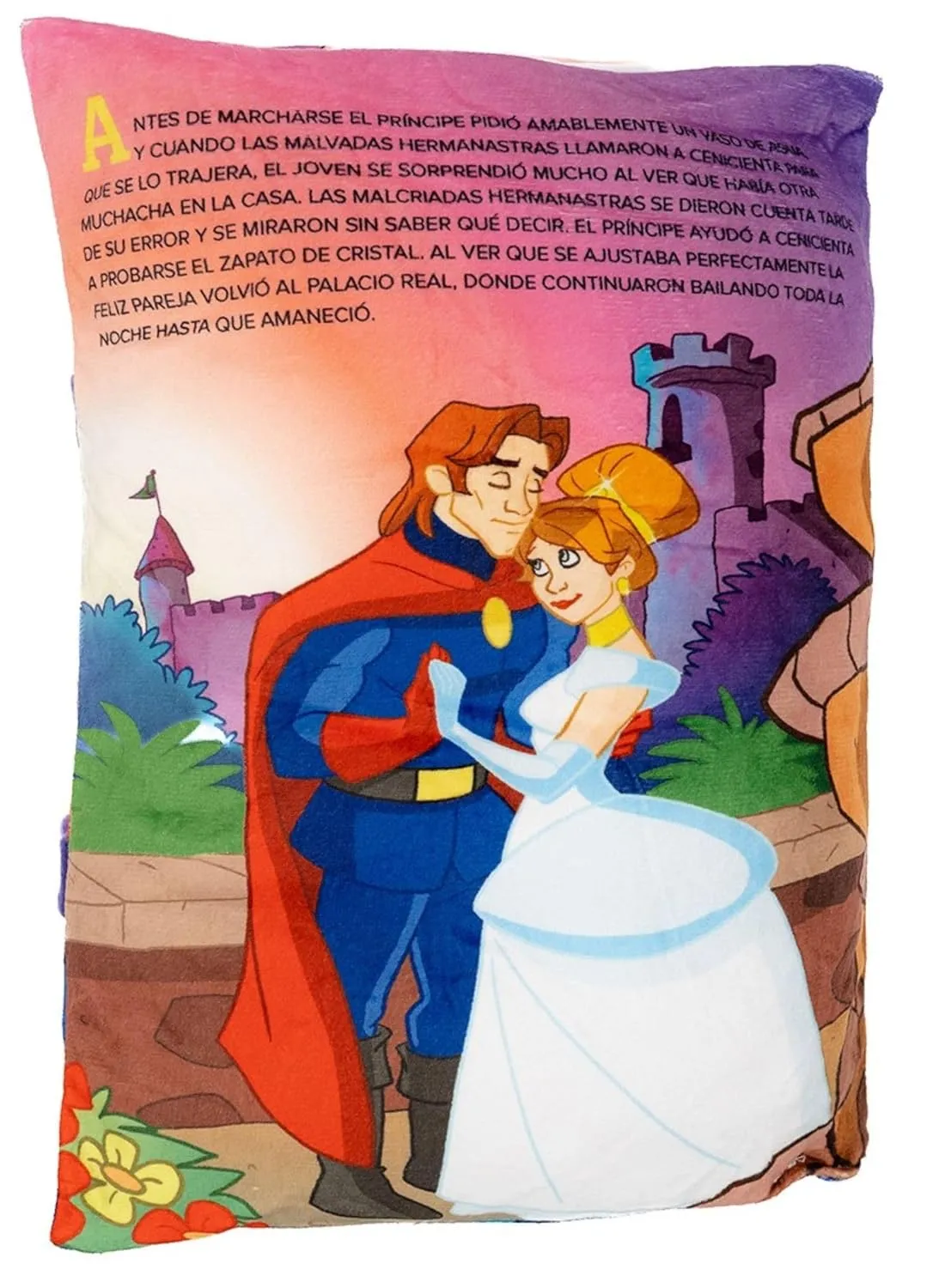 La Cenicienta Cuento Almohada de Tela, realizado en Material Esponjoso, Suave y fácil de Lavar, Medidas 29 x 38 x 9 centímetros, a Todo Color - Imagen 2