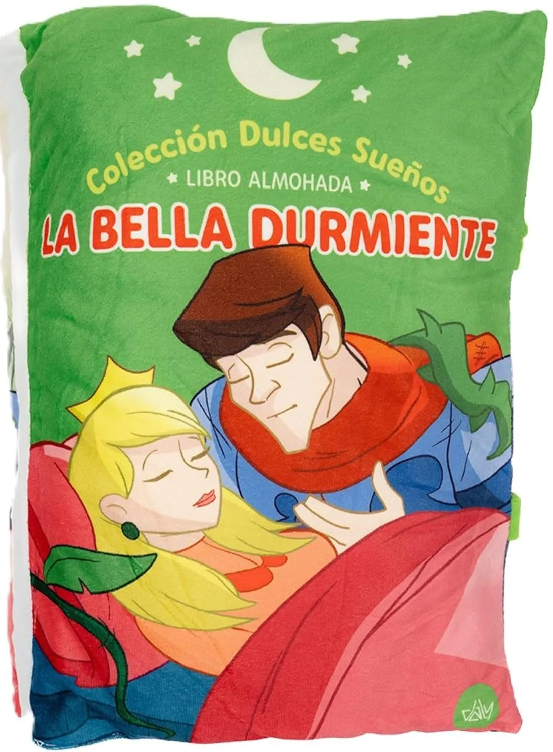 Libro Almohada, La Bella Durmiente, Libro de Tela Aterciopelada, Libro Almohada Bebe,Almohada Cuento, Medidas 38 x 29 x 19